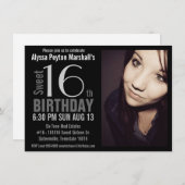モダンなXLの写真の菓子の第16誕生会 招待状 (正面/裏面)