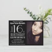 モダンなXLの写真の菓子の第16誕生会 招待状 (スタンド正面)