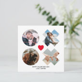 モダンなxoxo 4枚の写真のコラージュ 赤い愛のキス ハート シーズンカード (スタンド正面)
