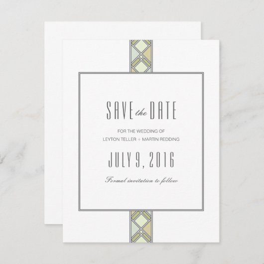 モダンによってタイルを張られるパターン保存日付 セーブザデート (正面/裏面)