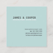 モダンによって傾けられるストライプTeal|Whiteのエレガントなデザイン スクエア名刺 (裏面)