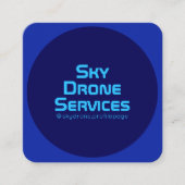 モダンによって円形にされるスタイルの単調なインディゴおよびネオン スクエア名刺 (正面)