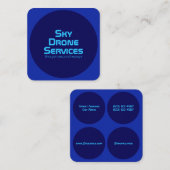 モダンによって円形にされるスタイルの単調なインディゴおよびネオン スクエア名刺 (正面/裏面)