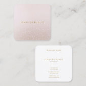 モダンによって円形にされる正方形のテンプレートのエレガントな金ゴールドのフォント スクエア名刺 (正面/裏面)