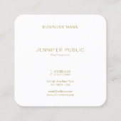 モダンによって円形にされる正方形のテンプレートのエレガントな金ゴールドのフォント スクエア名刺 (裏面)