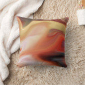 モダンによって大理石模様をつけられる抽象芸術|のオレンジあずき色のモモ クッション (ブランケット)