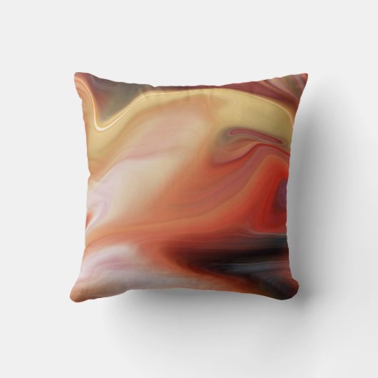 モダンによって大理石模様をつけられる抽象芸術|のオレンジあずき色のモモ クッション (裏面)