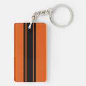モダンによって燃やされるオレンジ競争は名前と縞で飾ります キーホルダー (裏面)