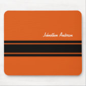 モダンによって燃やされるオレンジ競争は名前と縞で飾ります マウスパッド (正面)