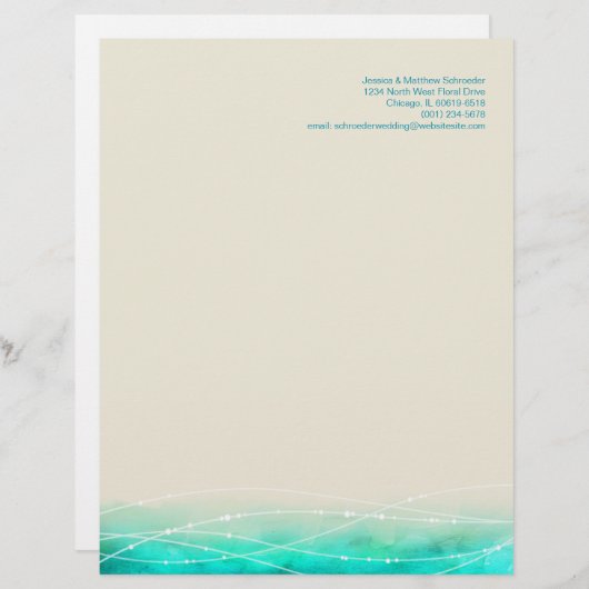 モダンによって絵を描かれる抽象的な輝きの海レターヘッド レターヘッド (正面/裏面)
