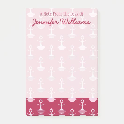 モダンのいかりパターン|はあなたの名前を加えます ポストイット (正面)