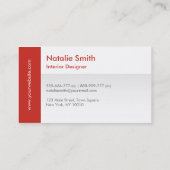 モダンのお洒落なインテリア・デザインの赤い名刺 名刺 (裏面)