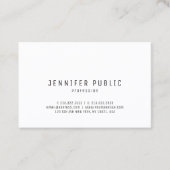 モダンのお洒落なデザインの平野の粋でエレガントな白 名刺 (正面)