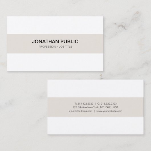 モダンのお洒落な洗練された専門の明白な豪華 名刺 (正面/裏面)