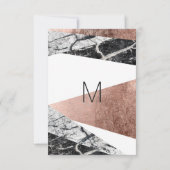 モダンのばら色の金ゴールドおよび大理石のサンキューカード サンキューカード (裏面)