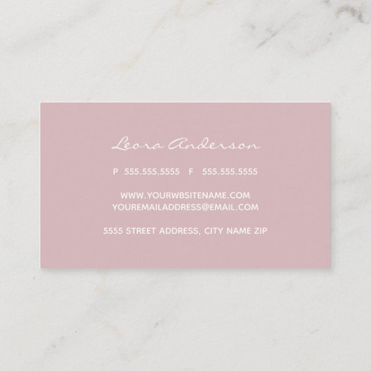 モダンのばら色の金ゴールドおよび大理石の抽象的なパターン 名刺 (裏面)