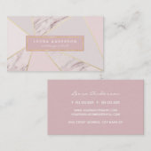 モダンのばら色の金ゴールドおよび大理石の抽象的なパターン 名刺 (正面/裏面)