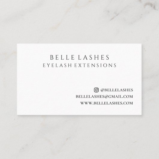 モダンのばら色の金ゴールドのまつげの美しい 名刺 (裏面)