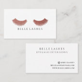 モダンのばら色の金ゴールドのまつげの美しい 名刺 (正面/裏面)