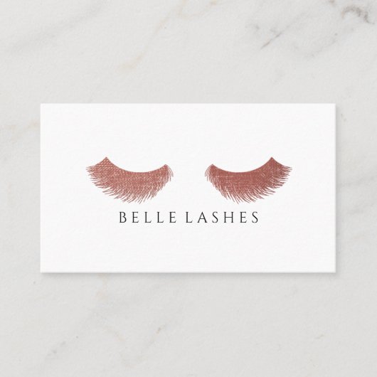 モダンのばら色の金ゴールドのまつげの美しい 名刺 (正面)