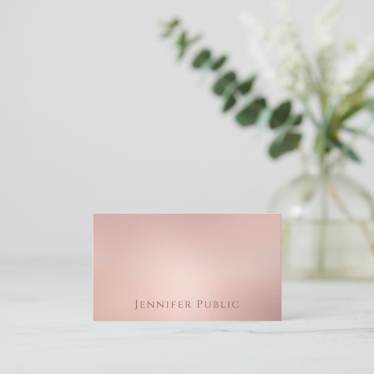 モダンのばら色の金ゴールドのエレガントなテンプレートの上のトレンディー 名刺 (スタンド正面)