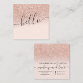モダンのばら色の金ゴールドのグリッターのグラデーションな赤面のピンクこんにちは スクエア名刺 (正面/裏面)