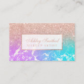 モダンのばら色の金ゴールドのグリッターの人魚の大理石の化粧 名刺 (正面)