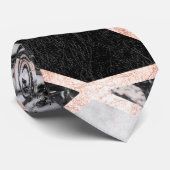 モダンのばら色の金ゴールドのグリッターの大理石の幾何学的な三角形 ネクタイ (ロール)