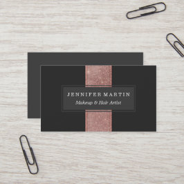 モダンのばら色の金ゴールドのグリッターの黒色のブロック 名刺