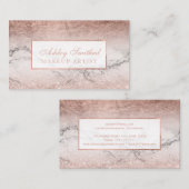 モダンのばら色の金ゴールドのグリッターホイルの大理石のグラデーションな化粧 名刺 (正面/裏面)