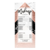 モダンのばら色の金ゴールドのグリッターホイルの白黒の大理石g ラックカード (裏面)