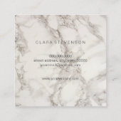 モダンのばら色の金ゴールドのグリッター及び大理石のウェディングプランナー スクエア名刺 (裏面)