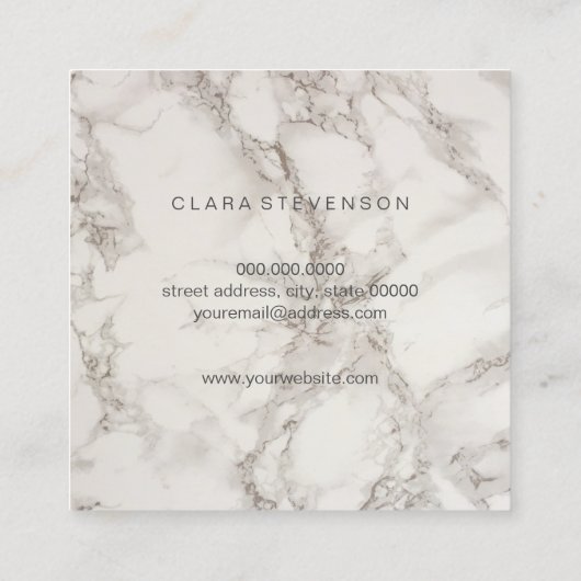 モダンのばら色の金ゴールドのグリッター及び大理石のウェディングプランナー スクエア名刺 (裏面)