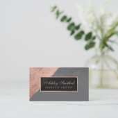 モダンのばら色の金ゴールドのストライブ柄の灰色のセメントの化粧 名刺 (スタンド正面)