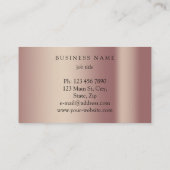 モダンのばら色の金ゴールドのミニマルな絹の金属白 名刺 (裏面)