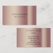 モダンのばら色の金ゴールドのミニマルな絹の金属白 名刺 (正面/裏面)