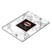 モダンのばら色の金ゴールドの唇のエレガントで白い大理石 ノートブック (左側)