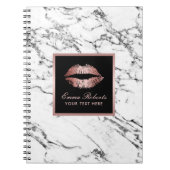 モダンのばら色の金ゴールドの唇のエレガントで白い大理石 ノートブック (正面)
