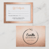 モダンのばら色の金ゴールドの多目的なギフト券 割引カード (正面/裏面)