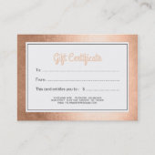 モダンのばら色の金ゴールドの多目的なギフト券 割引カード (正面)