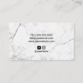 モダンのばら色の金ゴールドの大理石の幾何学的な美容院 名刺 (裏面)