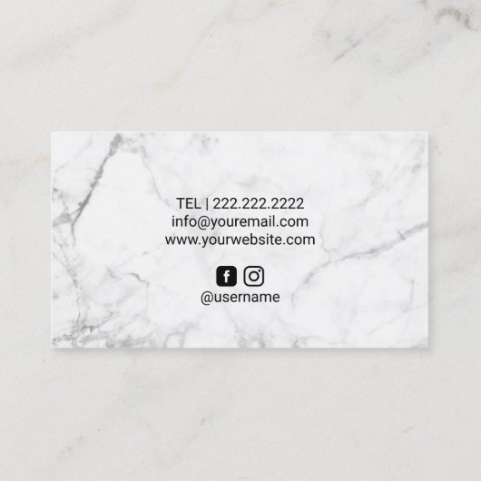 モダンのばら色の金ゴールドの大理石の幾何学的な美容院 名刺 (裏面)