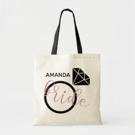 モダンのばら色の金ゴールドの手書きの花嫁の原稿 トートバッグ