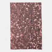 モダンのばら色の金ゴールドの模造のなグリッターのプリント キッチンタオル (縦)