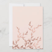 モダンのばら色の金ゴールドの花の赤面のピンクの第21誕生日 招待状 (裏面)