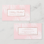 モダンのばら色の金ゴールドの赤面のピンクのplamの木の葉の化粧 名刺 (正面/裏面)