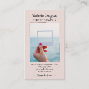 モダンのばら色の金ゴールドフレームのカメラマンのトレンディーの写真 名刺