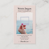 モダンのばら色の金ゴールドフレームのカメラマンのトレンディーの写真 名刺 (正面)