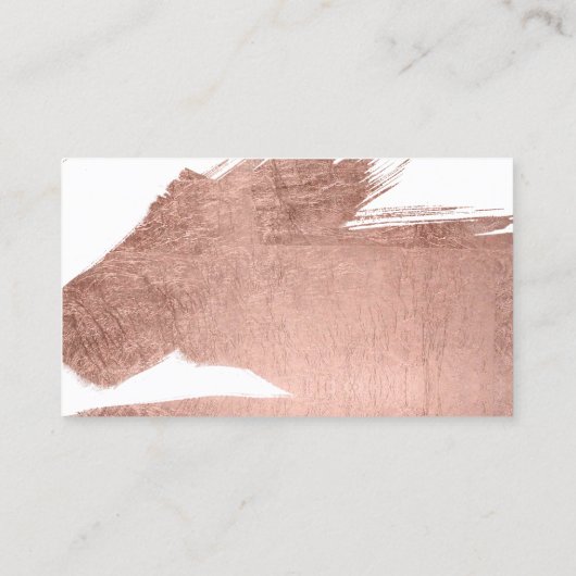 モダンのばら色の金ゴールドブラシストロークシンプルの写真撮影 名刺 (裏面)