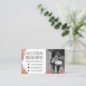 モダンのばら色の金ゴールドブラシストロークシンプルの写真撮影 名刺 (スタンド正面)